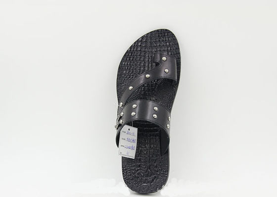 Accueil Homme Flip Flops en cuir authentique Sandals de plage en été Chaussettes