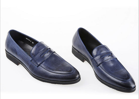 Chaussures de luxe en cuir pour hommes, chaussures décontractées pour hommes, chaussures bleues pour mariage