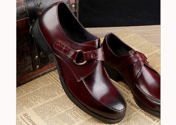 Chaussures de course pour hommes en cuir à grain entier, chaussures de travail sur mesure, chaussures à bretelles de moine, chaussures brunes