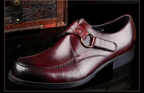 Chaussures de course pour hommes en cuir à grain entier, chaussures de travail sur mesure, chaussures à bretelles de moine, chaussures brunes