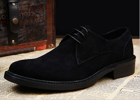 Chaussures de style britannique gris / noir Oxford, cuir pour homme et chaussures de chemise en daim