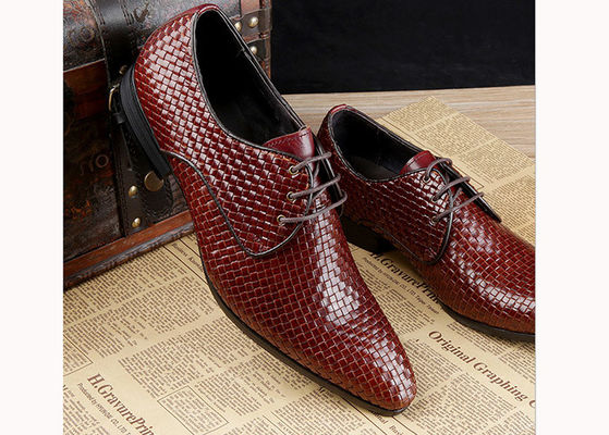 Chaussures de course pour hommes en Bourgogne Vintage italienne Goodyear Welted Chaussures en cuir à grain entier