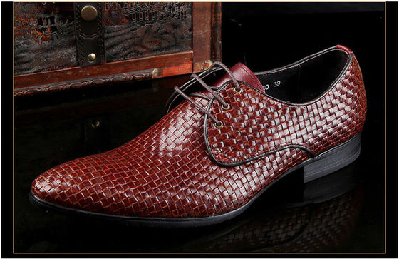 Chaussures de course pour hommes en Bourgogne Vintage italienne Goodyear Welted Chaussures en cuir à grain entier