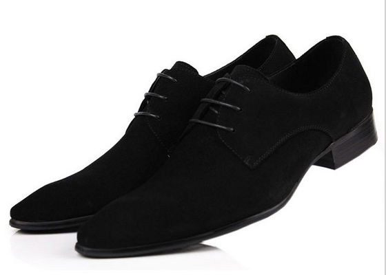 Chaussures classiques en PU Suède pour hommes en robe de mariée, chaussures de style Oxford, chaussures de mariée noire