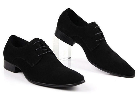 Chaussures classiques en PU Suède pour hommes en robe de mariée, chaussures de style Oxford, chaussures de mariée noire