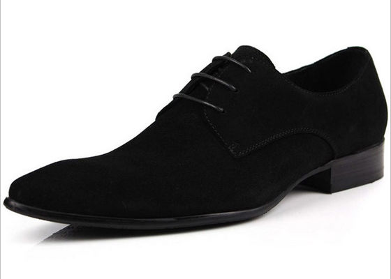 Chaussures classiques en PU Suède pour hommes en robe de mariée, chaussures de style Oxford, chaussures de mariée noire