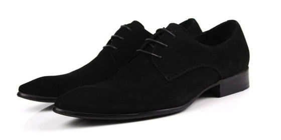 Chaussures classiques en PU Suède pour hommes en robe de mariée, chaussures de style Oxford, chaussures de mariée noire
