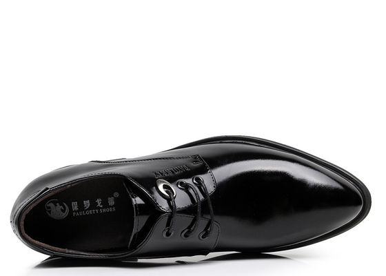 Chaussures à talons noirs d' oxford pour hommes avec ascenseur