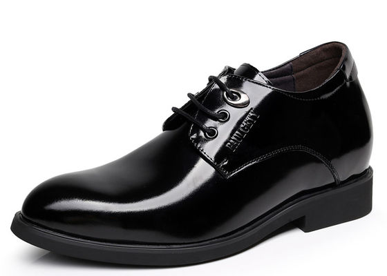 Chaussures à talons noirs d' oxford pour hommes avec ascenseur
