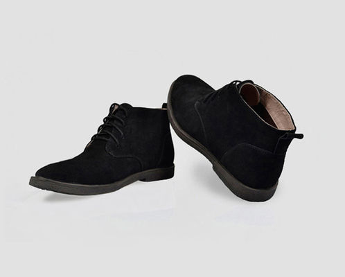 Bottes de désert en suède, en cuir, pour hommes, talons carrés, chaussures à cheville.