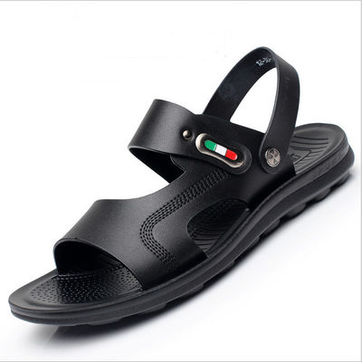 Sandals en cuir faits à la main pour hommes OEM / ODM Sandals en cuir brun plat