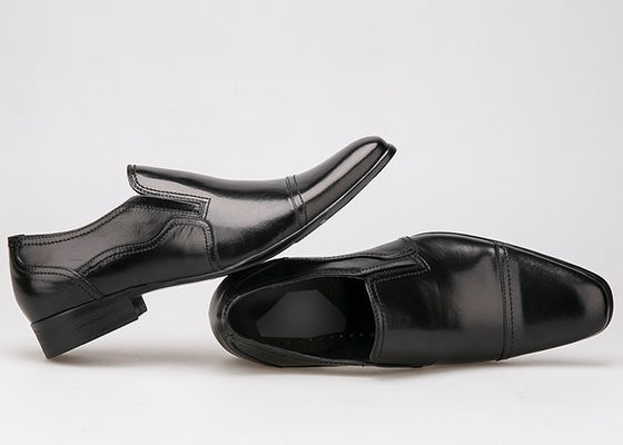 Vêtements de mariée pour hommes chaussures résistantes à l'usure en cuir noir plat
