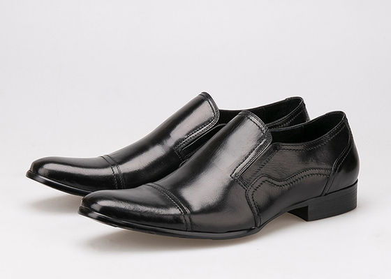 Vêtements de mariée pour hommes chaussures résistantes à l'usure en cuir noir plat