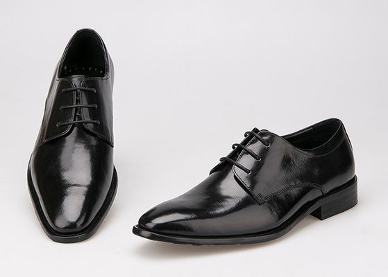 Chaussures de bureau en cuir noir en cuir authentique