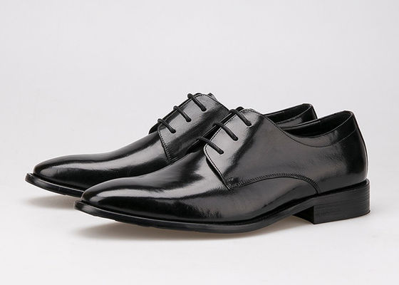 Chaussures de bureau en cuir noir en cuir authentique