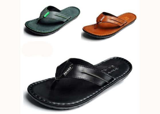 Flip Flop Homme pantoufles en cuir personnalisées Homme d'été Designer Slip On Shoes