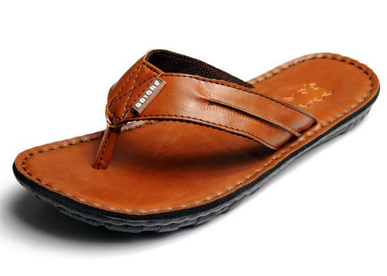 Flip Flop Homme pantoufles en cuir personnalisées Homme d'été Designer Slip On Shoes
