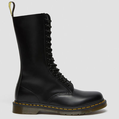Bottes en cuir pour femmes à orteils ronds Bottes de style militaire noir pour loisirs / affaires