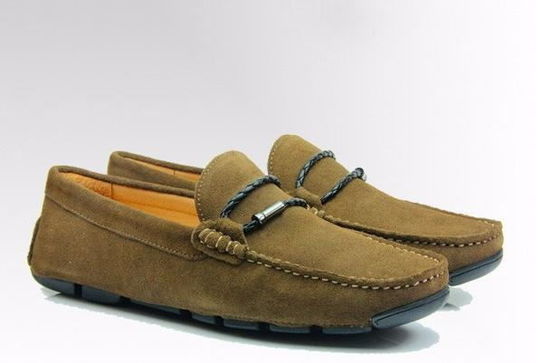 Chaussures de marche en suède pour hommes, faites à la main, sans glissade, en cuir authentique, moccasin, chaussures Gommino