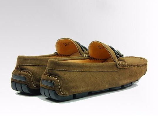Chaussures de marche en suède pour hommes, faites à la main, sans glissade, en cuir authentique, moccasin, chaussures Gommino