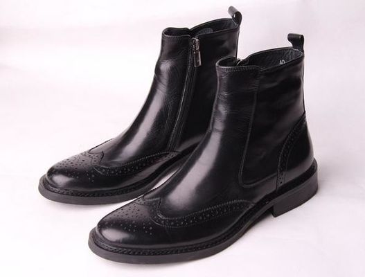 Bottes de combat pour hommes en cuir Designer Web Bottes de combat pour hommes à cheville haute