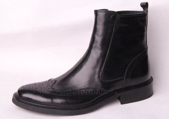 Bottes de combat pour hommes en cuir Designer Web Bottes de combat pour hommes à cheville haute