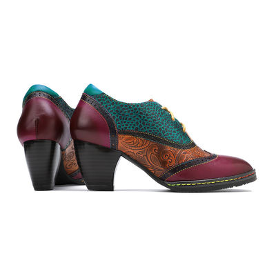 Chaussures à talons épais chaussures à talons épais femmes chaussures rétro