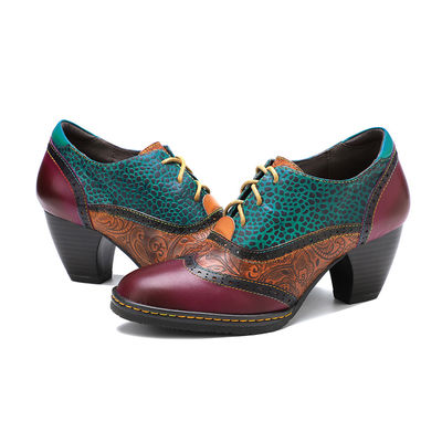 Chaussures à talons épais chaussures à talons épais femmes chaussures rétro
