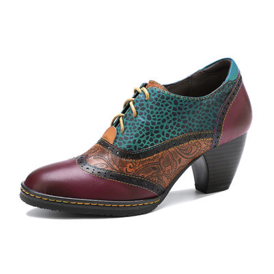 Chaussures à talons épais chaussures à talons épais femmes chaussures rétro