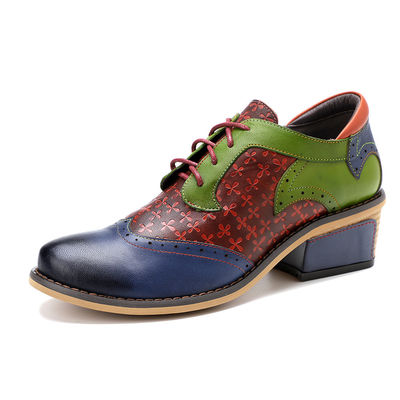 Chaussures faites à la main Brogue Oxford Chaussures de femme dentelle chaussures de taille 36-42
