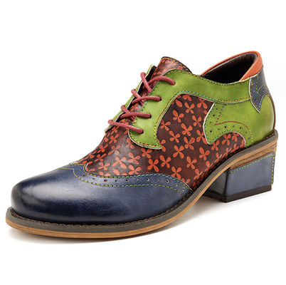 Chaussures faites à la main Brogue Oxford Chaussures de femme dentelle chaussures de taille 36-42