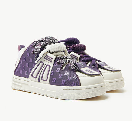 Sneakers en cuir féminin élégant Patchwork Sneakers de plateforme décontractée féminine