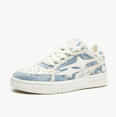 Chaussures de sport en cuir pour femmes de style américain Tendance chaussures en denim pour femmes