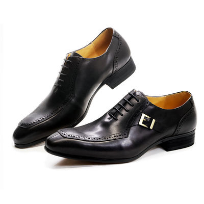 Embossing Patent en cuir pour hommes en tenue de soirée en chaussures brunes approuvées par ODM