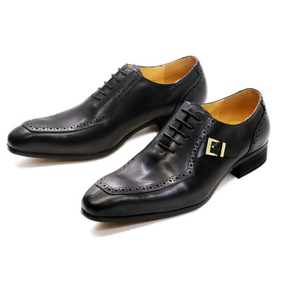 Embossing Patent en cuir pour hommes en tenue de soirée en chaussures brunes approuvées par ODM