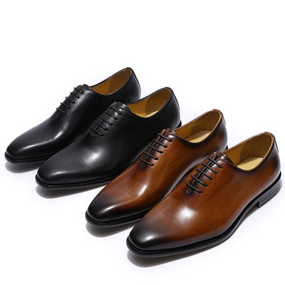 Chaussures d'homme en cuir authentique Italie chaussures d'affaires noires et brunes élégantes
