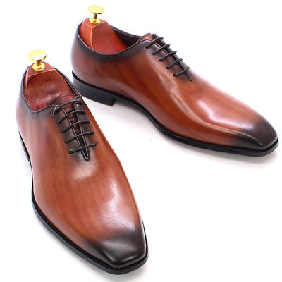 Chaussures d'homme en cuir authentique Italie chaussures d'affaires noires et brunes élégantes