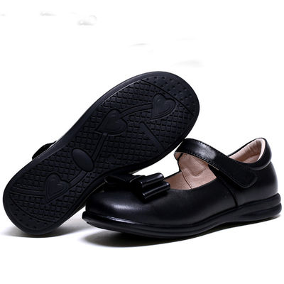 Chaussures d'école en cuir unisexe à talons plats avec lacets semelle en caoutchouc