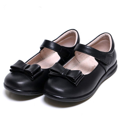 Chaussures d'école en cuir unisexe à talons plats avec lacets semelle en caoutchouc