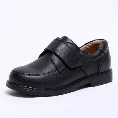 Chaussures d'école en cuir unisexe Noir taille 26-45 Talon plat avec doublure en cuir