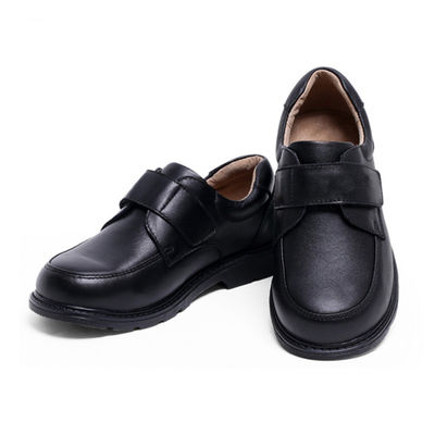 Chaussures d'école en cuir unisexe Noir taille 26-45 Talon plat avec doublure en cuir