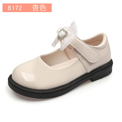 Chaussures d'école en cuir pour filles à talon plat Lacet pour les journées d'école actives
