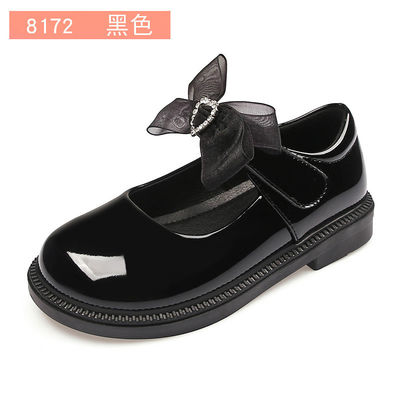 Chaussures d'école en cuir pour filles à talon plat Lacet pour les journées d'école actives
