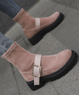 Fabriqué en Italie Bottes en cuir féminin avec haut et bas talon en cuir authentique