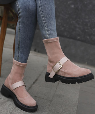 Fabriqué en Italie Bottes en cuir féminin avec haut et bas talon en cuir authentique