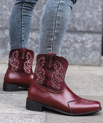 Bottes de cow-boy occidentales en cuir pour femmes avec des performances excellentes