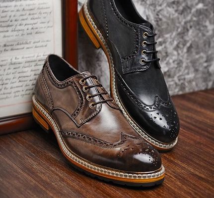 Chaussures de mariée pour hommes en cuir authentique chaussures de mariée pour hommes en cuir décontracté
