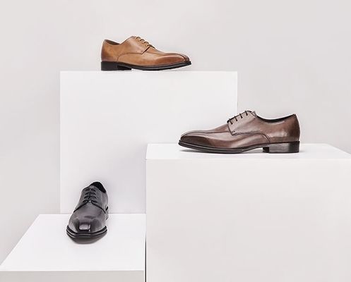 Chaussures en cuir à patents noirs, mâles faits à la main, pieds carrés, hommes rayés