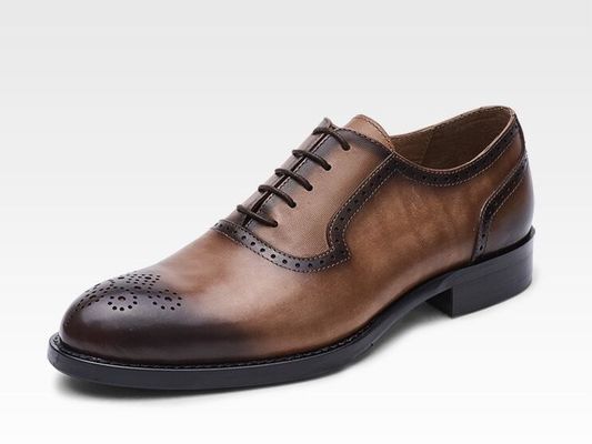 Chaussures en PU classique pour hommes en tenue de soirée, chaussures sur mesure de style Oxford, chaussures faites à la main pour les affaires
