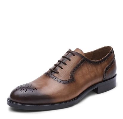 Chaussures en PU classique pour hommes en tenue de soirée, chaussures sur mesure de style Oxford, chaussures faites à la main pour les affaires
